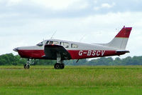 G-BSCV @ EGBP - Piper PA-28-161 Warrior II [28-7816135] Kemble~G 01/07/2005 - by Ray Barber