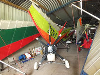 G-MZAZ @ X4HD - inside the packed hangar at Headon Airfield - by Chris Hall