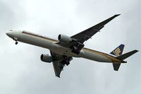 9V-SWT @ EGLL - Boeing 777-312ER [34585] (Singapore Airlines) Home~G 15/08/2009. On approach 27R. - by Ray Barber