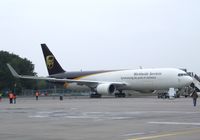 N312UP @ EDDK - Boeing 767-34AF Freighter of UPS at the DLR 2013 air and space day on the side of Cologne airport