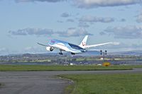 G-TUIC @ EGFF - Boeing 787-8, (Dream Maker) Thomson 922, departing runway 12 at EGFF en-route to Manchester. - by Derek Flewin