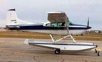 N805NR @ KAXN - Cessna A185F Skywagon complete with new amphibs. - by Kreg Anderson