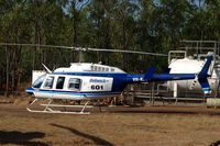 VH-KSV @ N.A. - Slingair Heliwork WA Bell 206L-1 at the heliport of Mitchell River National Park, Kimberley, Western Australia. It was used for sight seeing flights over the magnificent Mitchell Falls. - by Henk van Capelle