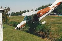 N3551Y - The results of a downwind landing at the very short Martha Lake Airport in Washington State.  Date is 1992 or 1993. - by Marlin Bially