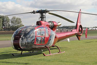 G-LOYD @ EGBR - Aerospatiale SA.341G Gazelle at The Real Aeroplane Club's Helicopter Fly-In, Breighton Airfield, September 2013. - by Malcolm Clarke