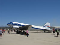 N814CL @ CMA - Clay Lacy's 1945 Douglas DC-3C in period livery of United Airlines, two P&W R-1820-92s 1,200 Hp each. Clay has over 50,000 PIC hours. That's over 5.7 YEARS in flight! - by Doug Robertson