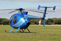 N7NP @ EGBR - McDonnell Douglas 369E at The Real Aeroplane Club's Helicopter Fly-In, Breighton Airfield, September 2013. - by Malcolm Clarke