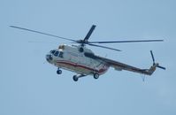 631 - Helicopter hovering over Wavel Castle, Krakow, Poland - by Neil Henry