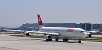 HB-JMB @ LSZH - Swiss Airlines Airbus A340 rolling to take-off runway at Zurich-Kloten International Airport - by miro susta