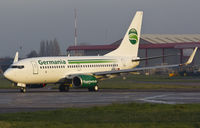 D-ABLB @ EGSH - Taxiing for departure in the low winter sun after spray into Germania C/S... - by Matt Varley