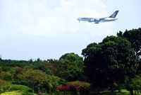 9V-SKA @ WSSS - First Singapore Airlines Airbus A380 approaching Singapore-Changi International Airport - by miro susta