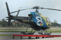 N888TV @ KTPF - This 1978 Aerospatiale news helicopter belonging to WLFA TV in Tampa Florida sits on its landing skid at the Peter O Knight Airport - by Ron Coates