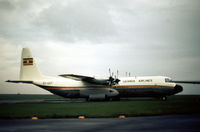 5X-UCF @ EMA - L.382G Hercules of Uganda Airlines at East Midlands Airport in the Summer of 1976. - by Peter Nicholson