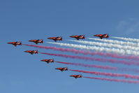 XX219 @ LMML - Red Arrows Hawks performing in Malta 29Sep13. - by Raymond Zammit