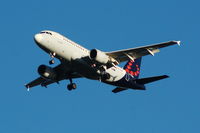 OO-SSM @ EGCC - Brussels Airlines Airbus A319-112 on approach to Manchester Airport. - by David Burrell