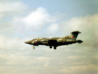 XN981 @ EGQS - Buccaneer S.2B of 208 Squadron on final approach to RAF Lossiemouth in May 1984. - by Peter Nicholson