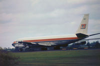 LV-MSG @ STN - Boeing 707-321C of TAR Argentina as seen at Stansted in the Summer of 1978. - by Peter Nicholson