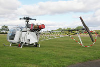 F-GDQL @ EGBR - Sud SE-313B Alouette II at The Real Aeroplane Club's Helicopter Fly-In, Breighton Airfield, September 2013. - by Malcolm Clarke