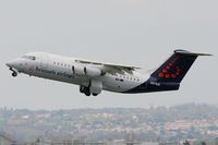 OO-DJZ @ LFBO - BAE Systems Avro 146-RJ85, Take off Rwy 32R, Toulouse Blagnac Airport (LFBO-TLS) - by Yves-Q