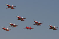 HB-HZA @ EGVA - RIAT 2006. Flying in formation with the 'Patrouille Suisse'. - by Howard J Curtis