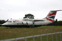 G-MABR @ EGTE - In 2007 this British Airways BAe-146 was stored at Exeter airport. - by Henk van Capelle