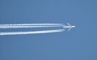 4X-ICM @ EGFH - Cargo Air Lines B742C aircraft at 33000 feet east bound over Swansea Airport. - by Roger Winser