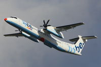 G-JEDU @ EGCC - flybe Love Plane with a heart on the nose and belly - by Chris Hall