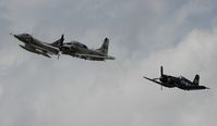 N49WH - A-4 Skyhawk with Skyraider and Corsair Legacy flight - by Florida Metal