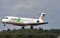 YR-HBE @ EGHH - Medallion Air with Trawel Fly titles - by John Coates