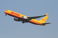 G-DHLE @ EBBR - Flight DHK974 is climbing from RWY 25R - by Daniel Vanderauwera