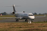 F-GRZB @ LFRB - Canadair Regional Jet CRJ-702, Taxiing to boarding area, Brest-Guipavas Airport (LFRB-BES) - by Yves-Q