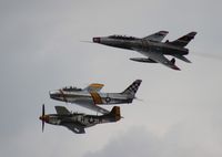 N188RL @ YIP - F-86 with P-51 and F-100 in a heritage flight - by Florida Metal
