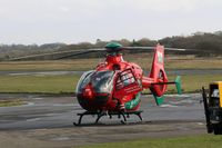 G-WASC @ EGFH - Visiting Mid-Wales Air Ambulance, Helimed 59, shortly after letting down at EGFH, awaiting fuel. - by Derek Flewin