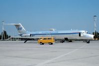 SE-DDT @ LOWW - rare bare-metal colour sceme, applied only on 4 DC-9s of SAS. - by redcap1962