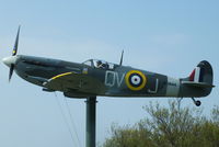 W3644 @ NONE - Spitfire Mk VB replica near Fairhaven Lake in Lytham St Anns painted to represent W3644 QV-J of 19 Sqn flown by Sgt Alan Lever-Ridings who had family connections with the area. - by Chris Hall