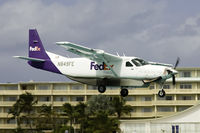 N849FE @ TNCM - Fedex Cessna 208 about to touch down at Sint Maarten