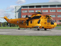 XZ588 - Sea King HAR.3 of 202 Squadron at RAF Boulmer on the Cumberland Infirmary heli-pad, Carlisle in August 2005. - by Peter Nicholson