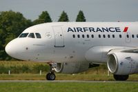 F-GUGH @ LFRB - Airbus A318-111, Taxiing to holding point rwy 25L, Brest-Guipavas Airport (LFRB-BES) - by Yves-Q