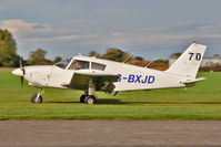G-BXJD @ EGBR - Piper PA-28-180 Cherokee at The Real Aeroplane Club's Pre-Hibernation Fly-In, Breighton Airfield, October 2013. - by Malcolm Clarke