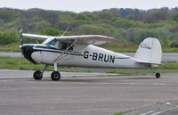 G-BRUN @ EGFH - Visiting Cessna 120. Formerly G-BRDH, N72127 and NC72127. - by Roger Winser