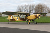 G-ALXZ @ EGBR - Taylorcraft Auster Mk.5-150 at The Real Aeroplane Club's Early Bird Fly-In, Breighton Airfield, April 2014. - by Malcolm Clarke
