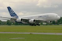 F-WWDD @ LFPB - Airbus A380-861, Landing rwy 03 after solo display, Paris-Le Bourget Air Show 2013 - by Yves-Q