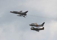 N2011V @ YIP - F-100F Heritage flight with an F-86 and P-51D - by Florida Metal