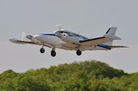 N25PR @ EGFH - Visiting Twin Comanche B departing Runway 22. - by Roger Winser