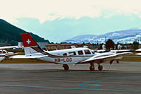 HB-LOG @ LSZA - Piper PA-34-200T Seneca II [34-7870415] Lugano~HB 27/09/1984. From a slide. - by Ray Barber