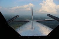 N3193G - Looking out the turret of Yankee Lady in flight