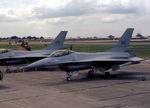 283 - Royal Norwegian Air Force F-16A Fighting Falcon of 332 Skv on display at the 1981 Intnl Air Tattoo at RAF Greenham Common. - by Peter Nicholson