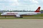 TC-ETM @ EGGW - 1996 Airbus A321-131, c/n: 604 of Atlasjet on the daily service into Luton - by Terry Fletcher