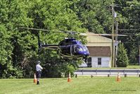 N165SP - State Police helicopter leaving Brecknock Park, Camden, Delaware, after Safe Summer Day activities. - by M. Lee Derrickson