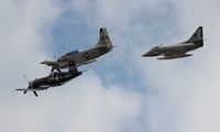 N49WH @ YIP - A-4 Skyhawk with Skyraider and Corsair